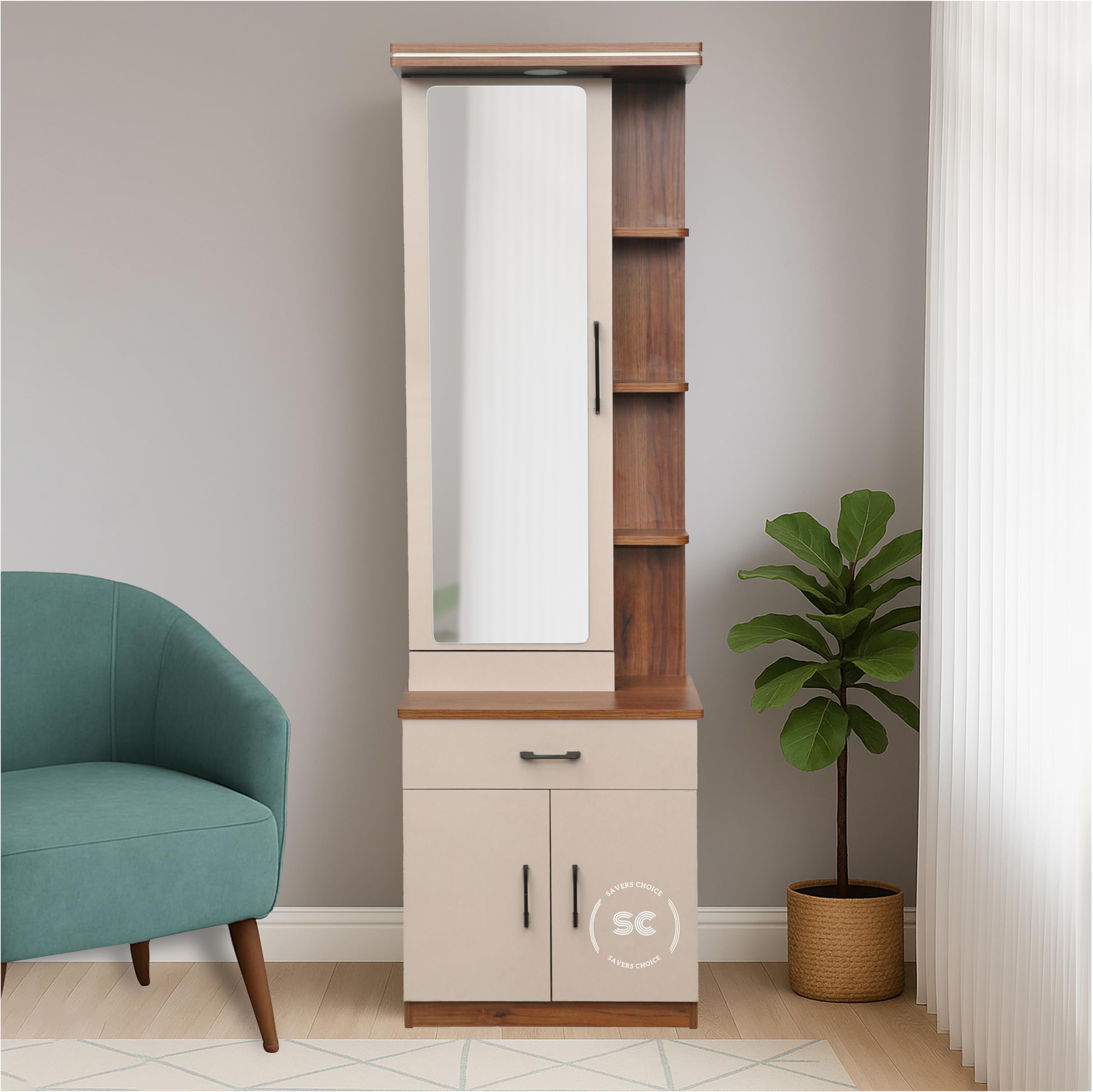 SAVERS CHOICE Dressing Table with Mirror | Engineered Wood Vanity